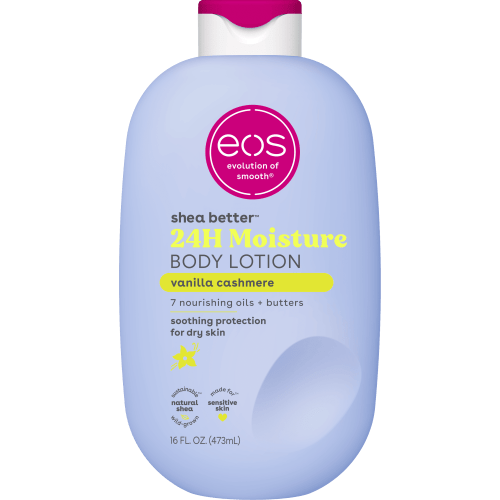 EOS Shea Better Body Lotion Vanilla Cashmere 16 fl oz, 24-Hour Hydrating Moisturizer