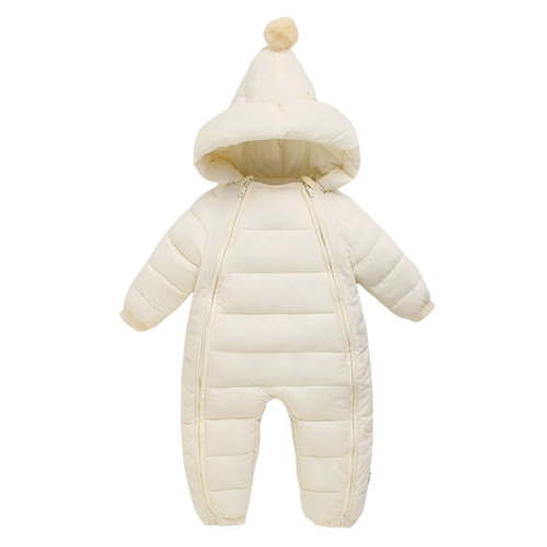 Kogui Newborn Baby Snowsuit Baby Boys Girls Snowsuit Newborn Cozy Winter Coat Infant Hooded Jumpsuit Toddler Snow Outfit 0 3 Months (White,0-3 Months)