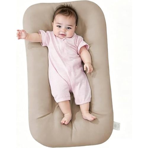Baby Lounger for Infants Babies 0-12 Months, Bionic Organic Lounger, Soft Cotton Breathable Infant Floor Seats & Loungers for Newborn Baby Shower Gifts