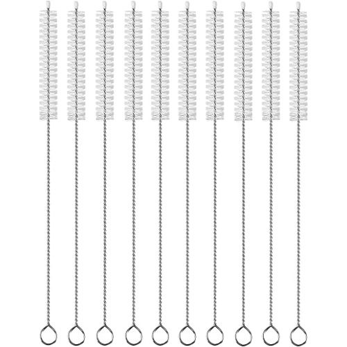 Straw Cleaner Brush Extend 12 inch, Extra Wide 12mm diam Pipe Cleaners, Extra Long Straw Brush for Sippy Cup, Water Bottle and Tubes, Drinking Straw Cleaning brush Set 10 Pack