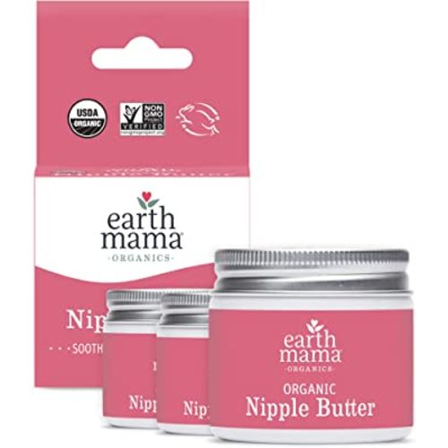 Earth Mama Organic Nipple Butter Lanolin-Free Breastfeeding Cream, 2 fl oz (3 Pack)