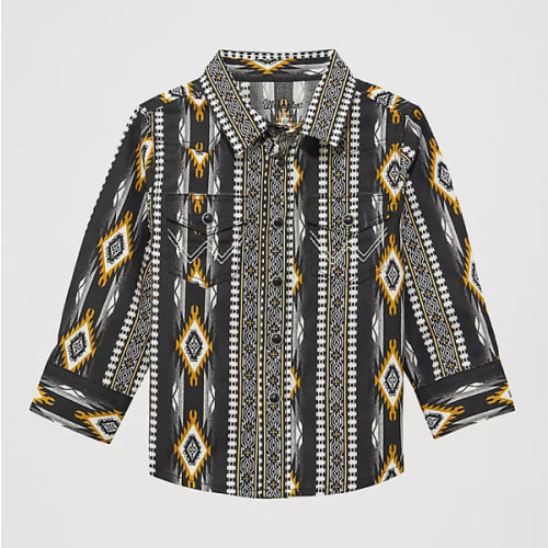 Little Boy's Checotah Long Sleeve Western Snap Shirt | BABY & TODDLER | Wrangler®