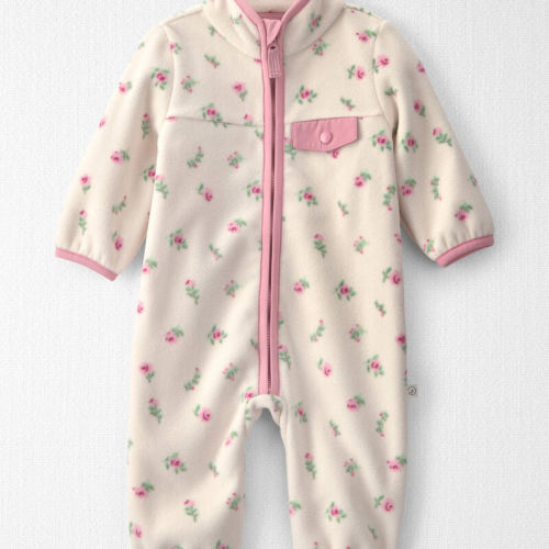 Baby Girl Recycled Mircofleece Jumpsuit in Radiant Rose | Carter’s Oshkosh Canada