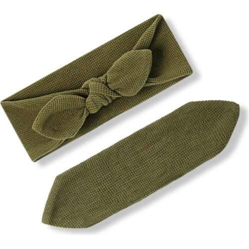 Olive Waffle Knotted Solid Headband - Milkbarn Kids Bows | Maisonette