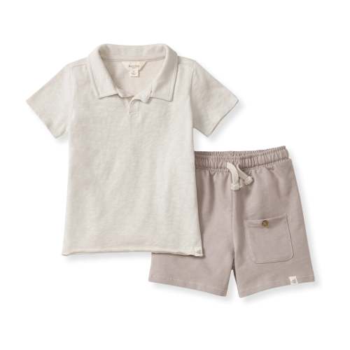 Chunky Slub Polo Shirt & Shorts Set – Burt's Bees Baby