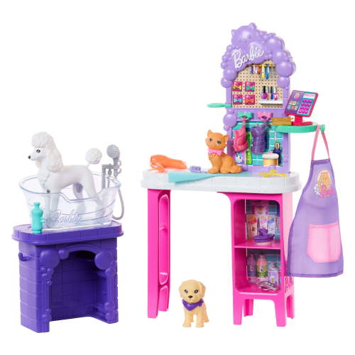 Barbie World Paw Spa Playset with 3 Pets, Wash and Groom Stations [Walmart Exclusive]