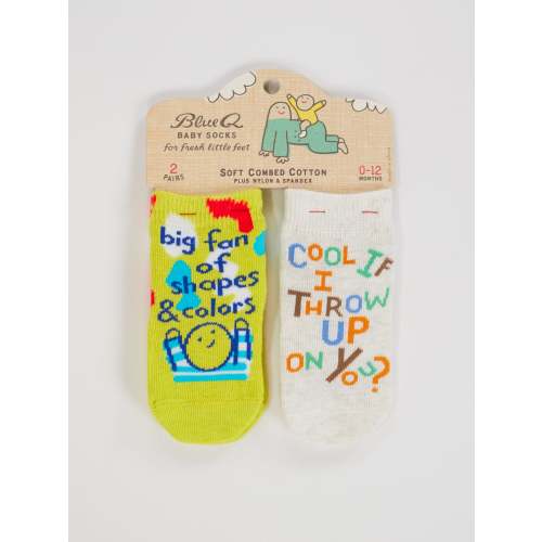 Big Fan Of Shapes & Colors/ Cool If I Throw Up On You? Baby Socks