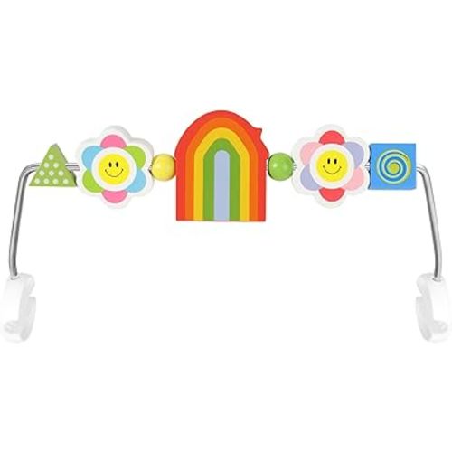 iGRATENS Baby Bjorn Bouncer Toy Bar - Toy Bar for Baby Bouncer Seat Balance Soft & Bliss, Brightly Colored Shape, Develop Motor Skills, Wooden Toys, Environmentally Friendly Paint, Rainbow