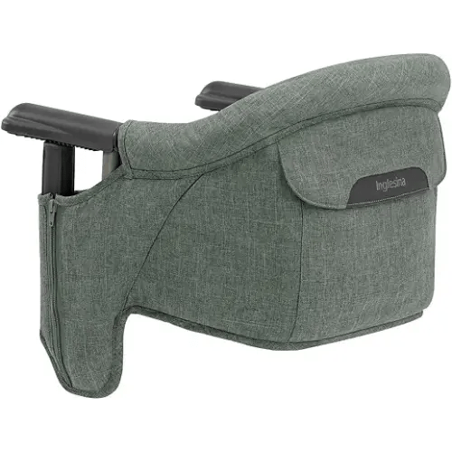 Inglesina Fast Table Chair, Pine Green Melange - Portable Baby High Chair - for Babies & Toddlers up to 37 lbs - Fits Tables 0.8'' to 3.5'' Thick - Compact & Easy to Use - Travel Bag Included