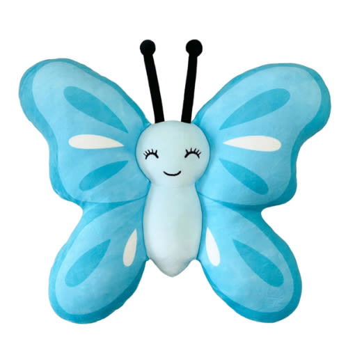 Tiny Dreamers Fairy Garden Blue Butterfly Pillow, 15"