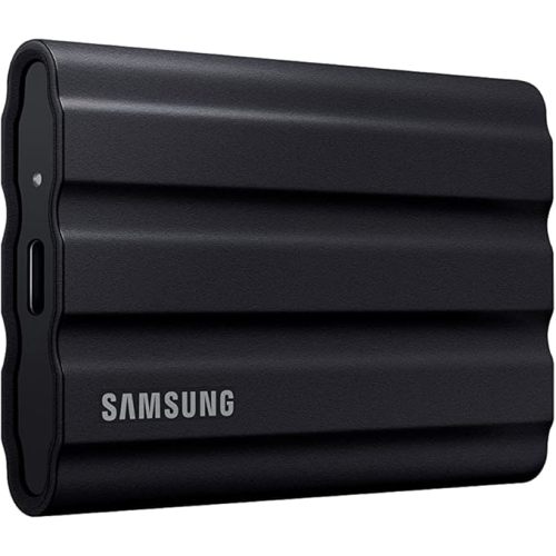 Samsung T7 Shield 2TB, Portable SSD, up-to 1050MB/s, USB 3.2 Gen2, Rugged,IP65 Water & Dust Resistant, for Photographers, Content Creators and Gaming, Extenal Solid State Drive (MU-PE2T0S/AM), Black