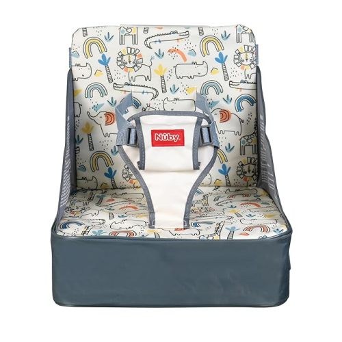 Nuby Easy Go Booster Seat | Beige Safari Print