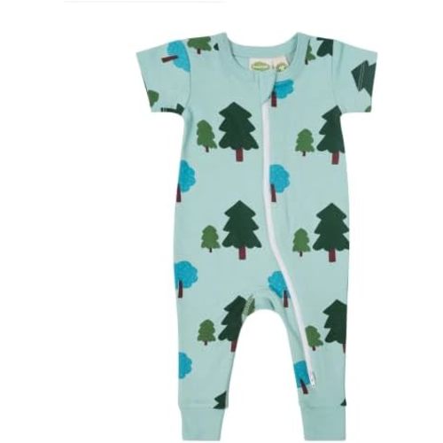 PARADE Organic Signature Print '2-Way' Zip Romper - Short Sleeve