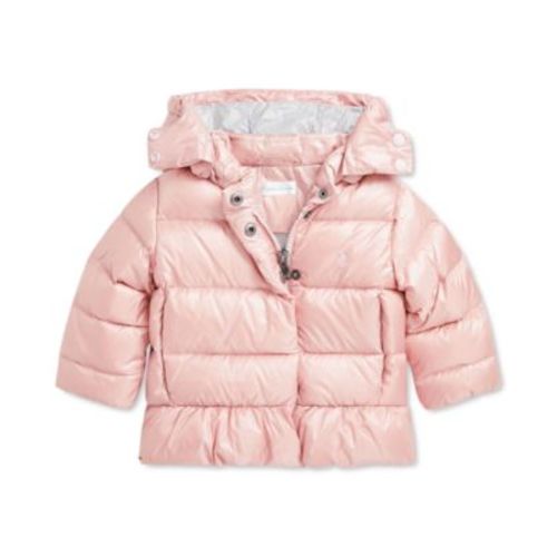 Baby Metallic Peplum Bomber Coat