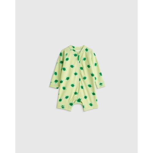 Long Sleeve Zip-Up Rash Guard One-Piece - Baby in Turtles