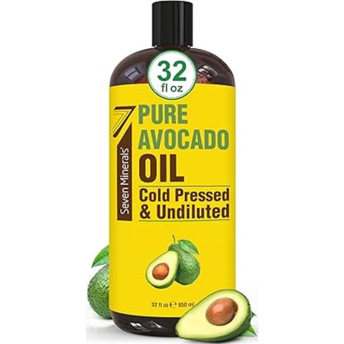 NEW Cold Pressed Avocado Oil For Hair, Skin, & Face - Big 32oz - Premium Grade & Hexane Free, 100% Pure, GMO Free, & Non-Greasy Carrier Oil for Natural Hair and Skincare - Great with Essential Oils