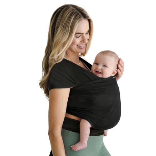 Boba Baby Wrap Carrier Black Mesh | Lightweight Baby Sling Carrier for Newborn (7–35 lbs), Summer Baby Wrap for Active Parents