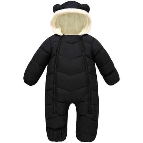 uideazone Baby Boys Girl Snowsuit Toddler Winter Coat Clothes 3-24M Infant Hooded Jumpsuit Newborn Romer Puffer
