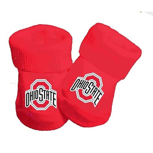 Ohio State Buckeyes Collegiate Licensed Baby Toe Bootie Socks 0-9 Months - Red