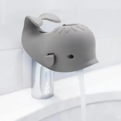 Baby Bathtub Faucet Cover, Faucet Cover Baby Bathtub Spout Cover, Bath Spout Protective Cover, Bathtub Safety Spout Guard, Baby Safety Protection Silicone Kit, Grey Whale Protector