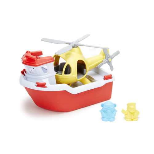 Rescue Boat and Helicopter | Green Toys