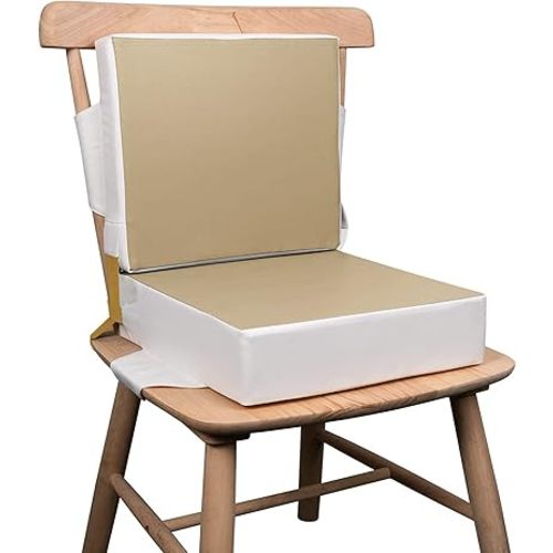 Kalawen Upgraded 2Pcs PU Washable Straps Safety Buckle Toddler Booster Seat for Kitchen Chair, Portable Travel