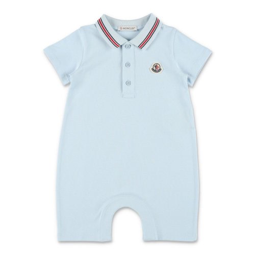Moncler Enfant Logo Patch Polo-Collar Romper