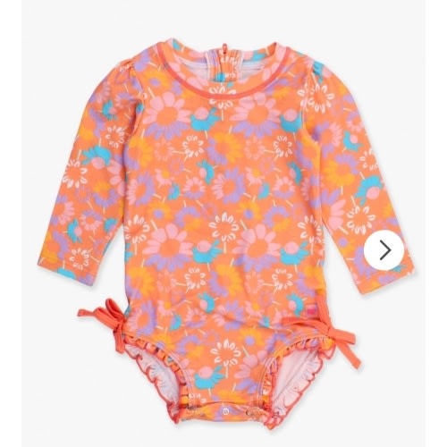 Long Sleeve One Piece Rash Guard 50spf - Coral color 3-6 mos