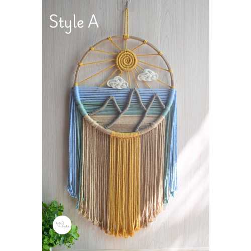 Macrame Sunrise Sunset, Sunset Macrame Wall Hanging Decor, Nursery Sun and Nature Decor,  Macrame Nursery Art, Boho Baby Room