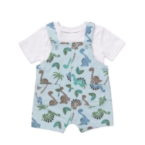 Baby Boys' Dinosaur Overall and T-Shirt, 2-Piece Set