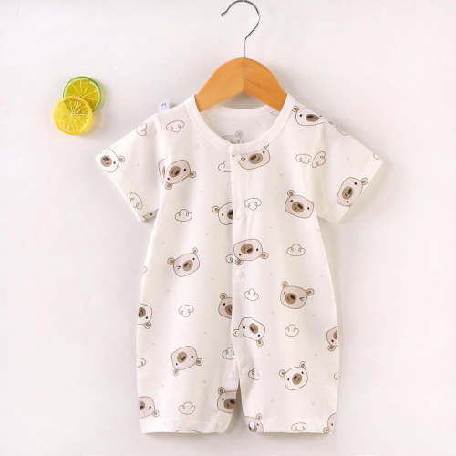 BXSRUTA Newborn Baby Onesie Short Sleeve Cotton Romper Soft Breathable Infant Clothes Summer Everyday Wear Snap Closure
