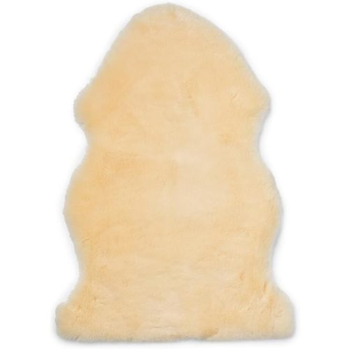 Baby Sheepskin 2x2.6 ft | Real Sheepskin Rug Temperature regulating for Strollers | Perfect as Fluffy Rug for The Baby Room | Comfortable as Chair Cover | Color: Natural Yellow