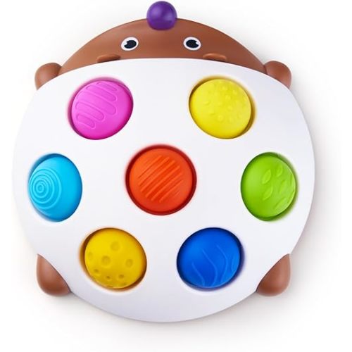 LiKee Fidget Popper Sensory Baby Toys for 10+ Months, Push and Popping Busy Board, Montessori Toys for 1+ Years Old, Airplane Car Travel Toy for Toddlers 1-3 Stress Relief