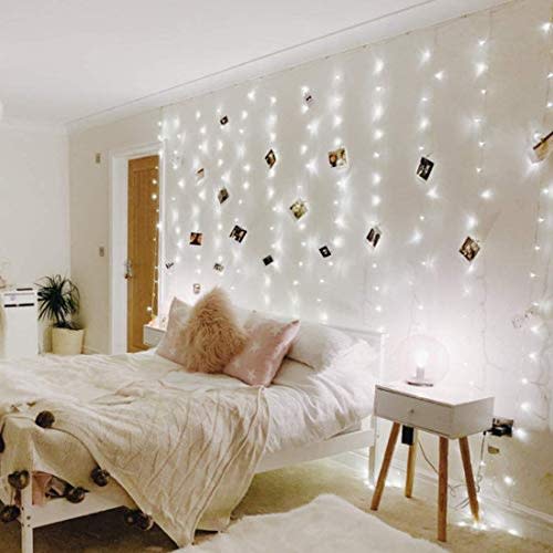 Lighting Ever 306 LED Curtain Lights Cool White, Hanging Fairy Lights | 10 x 10 ft Large Size, 18 Hang Down String Lights, 6.9" Apart, High Density Backdrop Lights, 8 Modes, 6000K, Not Connectable