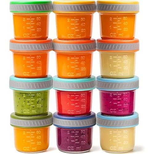 Tronco Glass Food Storage Jars with Lids (4 oz, 12 Pack) – Baby Food, Breast Milk, Snacks, Puree, Reusable Small Containers for Meal Prep, Spice Storage, Freezer, Microwave, Dishwasher Safe
