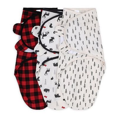 The Peanutshell 25-in. Plaid Woodland 3-Pack Swaddles
