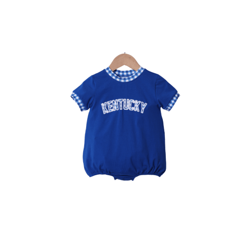 Kentucky Blue Gingham Knit Bubble