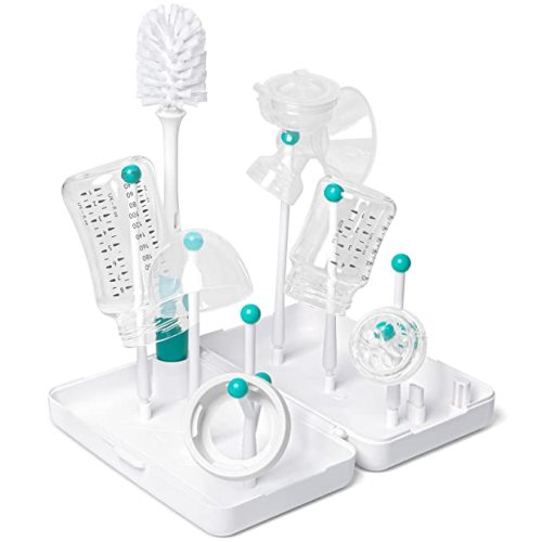 Termichy Travel Baby Bottle Drying Rack with Bottle Brush, Compact Size with Large Capacity for Working Mom, Visit Families, Friends or Camping with Baby
