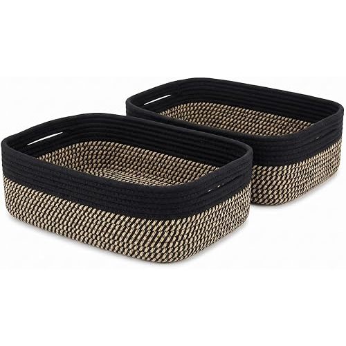 Shallow Basket, 15"x11"x5.1", Baskets for Organizing 2 Pack