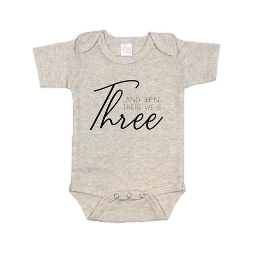 Pineapple Pancake Kids Then Three Infant Bodysuit, 0-3 Months, White and Natural, Pregnancy Announcement