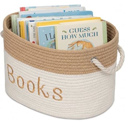 Largec Book Storage Basket - 15 x 11 x 9 Book Bin