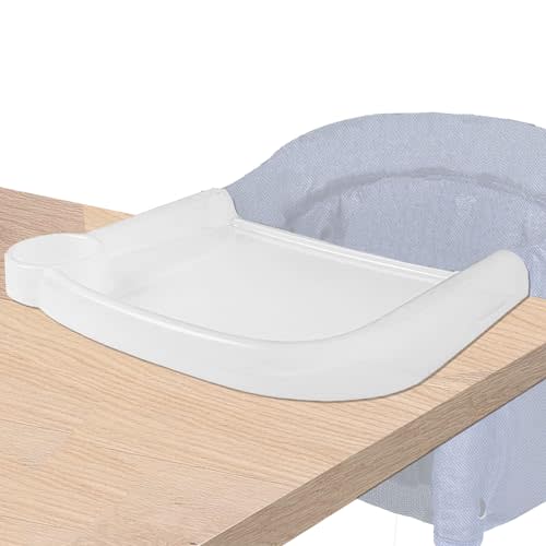 LuQiBabe Baby Dining Tray Compatible with in-gle-sina Fast Table Chair Portable Baby Feeding Tray for Clip-On Hook-on Table Chair Ideal for Toddler Perfect for Meal, Restaurant - Clear Plastic