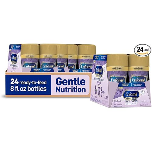 Enfamil NeuroPro Gentlease Ready-to-Feed with Smaller Proteins for Easy Digestion,Brain Supporting DHA, HuMO6* Blend, Baby Formula for easing Fussiness, Gas, Spit-up in 24hrs, 8 Fl Oz (6 ct), 4 Pack