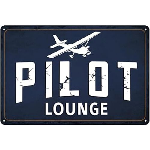 Airplane Decor Vintage Airplane Metal Tin Sign Pilot Lounge Sign Aviation Themed Wall Art For Pilots And Airplane Lovers Vintage Airplane Decor For Boys Room 8 X 12 Inch