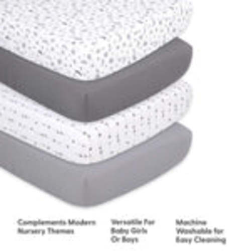 Celestial Moon and Stars 4-Pack Fitted Crib Sheet Set