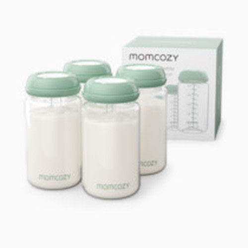 Momcozy Breast Milk Storage Bottles, 4 Pack - Light Green