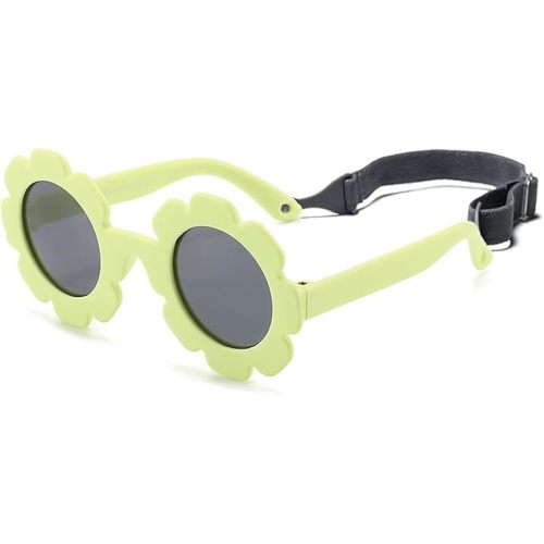 Baby flower Sunglasses with Strap girls polarized sunglasses Flexible Bendable Newborn UV400 Sunglasses for 0-24 months