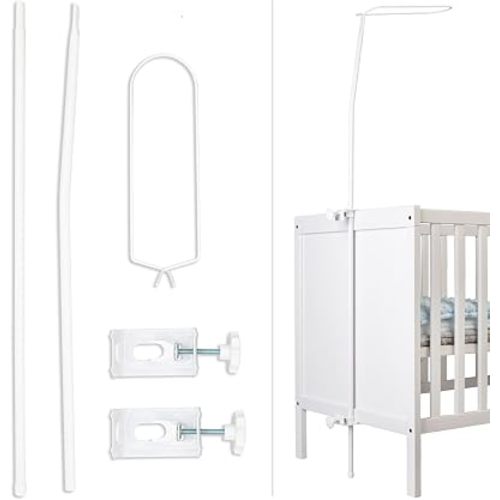 Babykajo Bed Canopy Rail - Mountable Canopy for Baby Cot Bed Metal Frame for Baby Cot Canopy Boys and Girls - Frame without Canopy