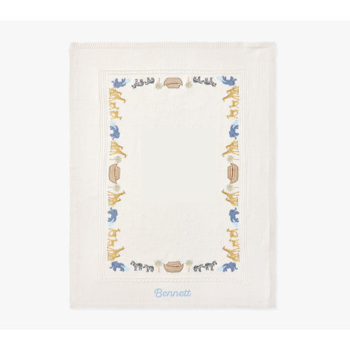 Noah's Ark Pointelle Baby Blanket