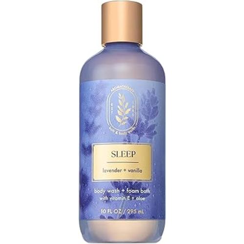 Bath & Body Works Lavender Vanilla Body Wash & Foam Bath, Aromatherapy Cleanser with Vitamin E & Aloe, Non-Drying & Gentle for Daily Use, 10 fl oz - 1 Pack